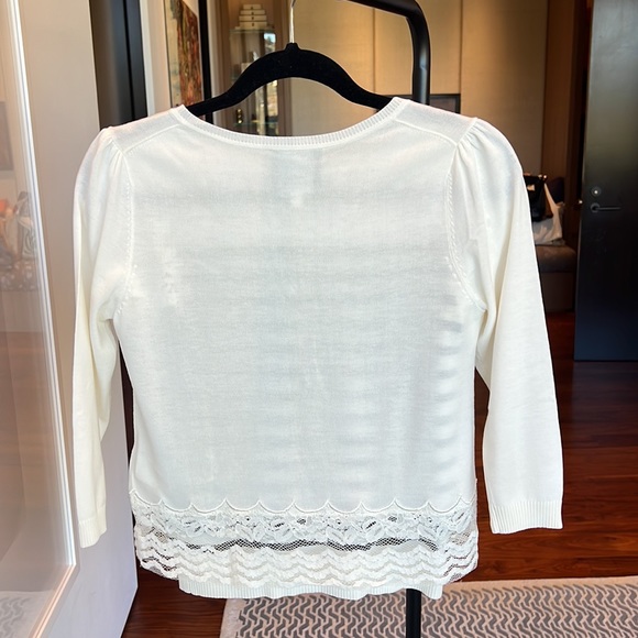 CYNYHIA ROWLEY TWIN-SET - size 2, ivory and midnight blue - Very Good Condition - Picture 5 of 10